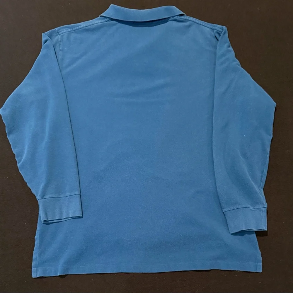 Polo Ralph Lauren Blue Long‎ Sleeve Cotton Classic Fit Gold Logo Mens XL